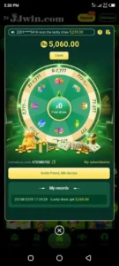 free spin wheel in jj win app