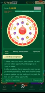 777cb Game lucky wheel