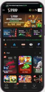 p999 game lobby with games category